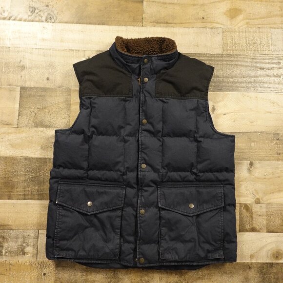 Eddie Bauer Yukon Down Vest Goose Down Fill Power 550 Men's Size Large Navy - Picture 1 of 10